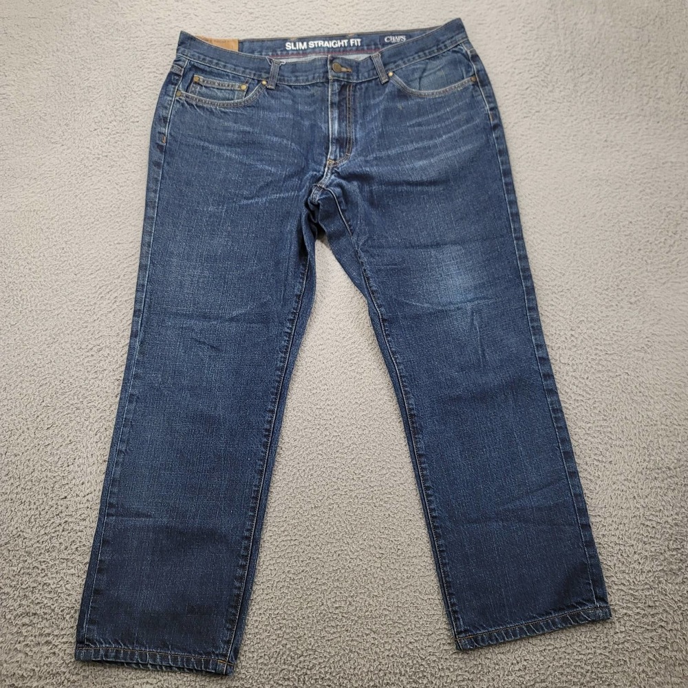 Chaps Denim‎ Jeans Mens 38x30 Blue Denim Slim Straight Fit